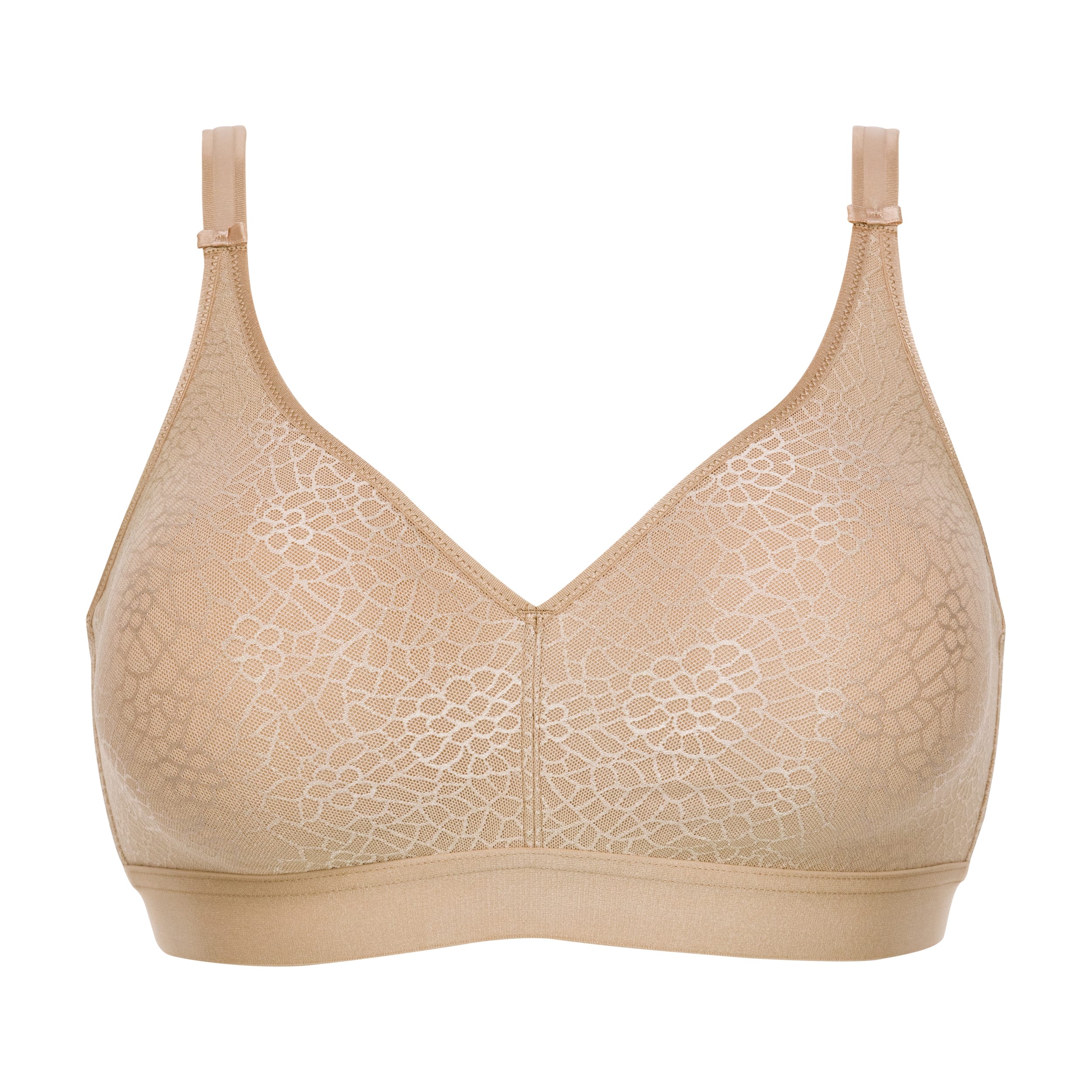 NWOT Chantelle Strapless Bra 32D Underwire Padded Cup Nude Side