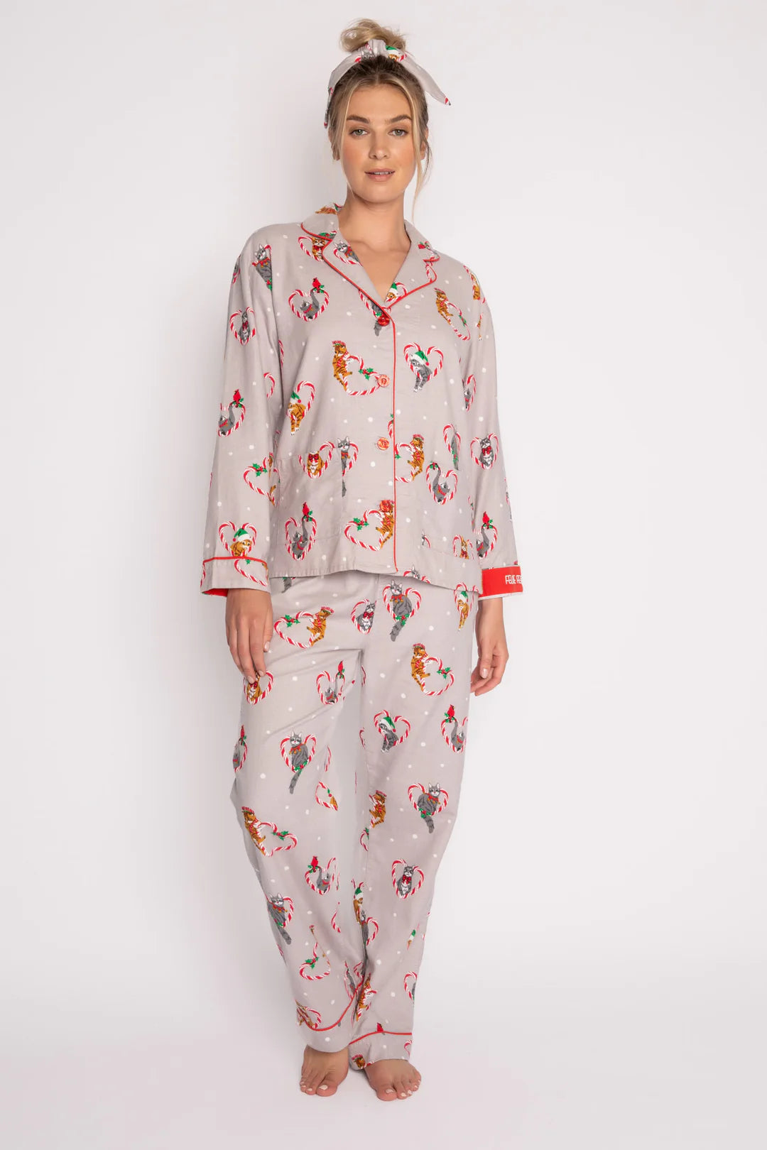 Women's Naughty List Embroidered Flannel PJ Set